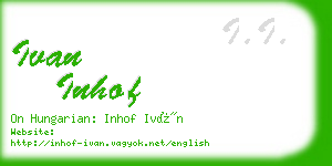 ivan inhof business card